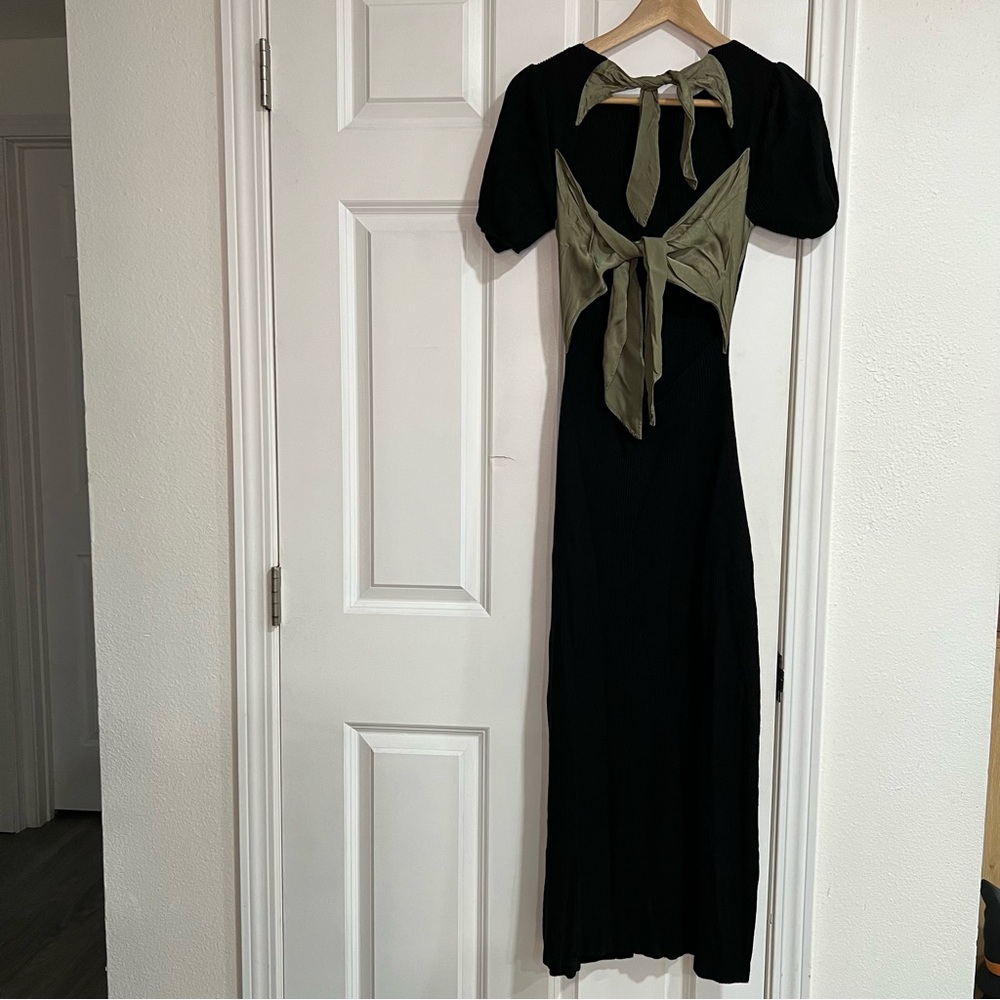 & Other Stories Black and Olive Maxi Dress